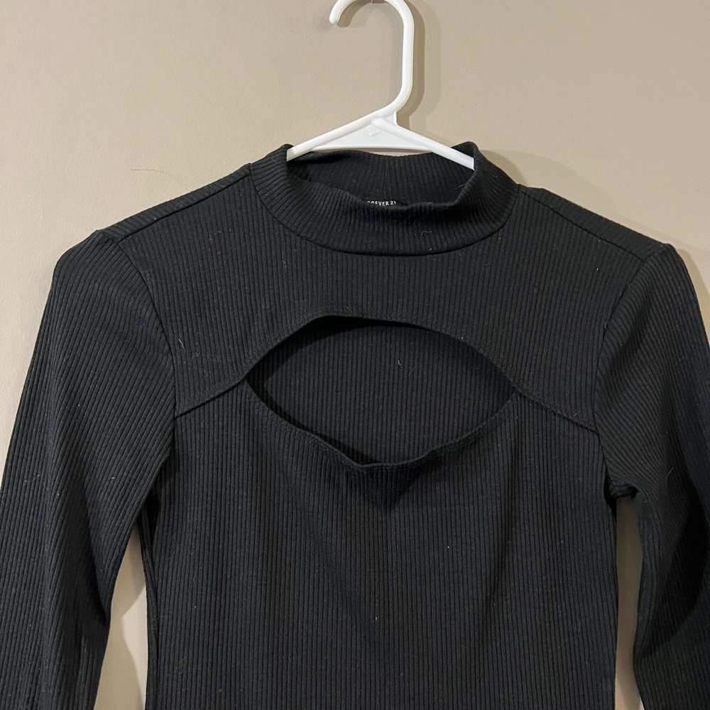 Forever 21 size S body con black ribbed dress